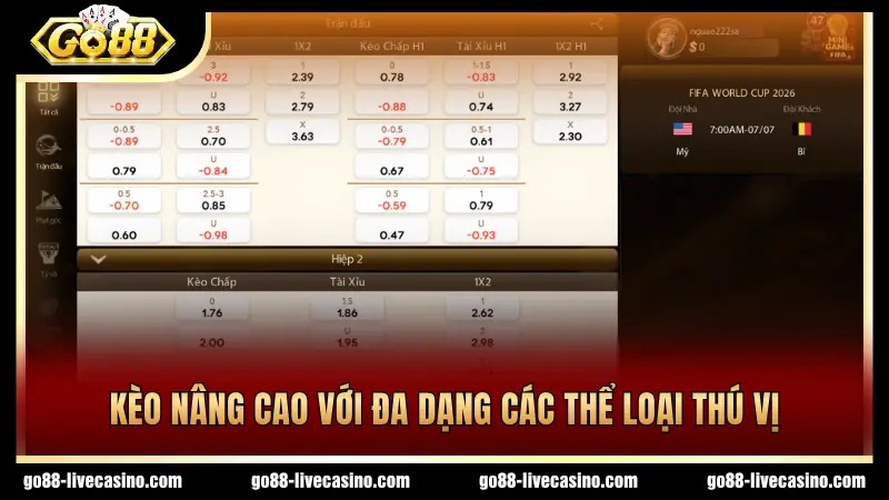Rất nhiều người chơi yêu thích dạng kèo nâng cao